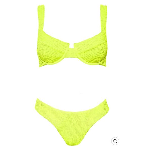 Vetchy Other - Vetchy Laguna neon yellow crinkle M top S bottom bikini set